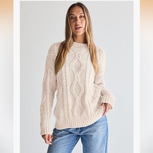 Cable Knit Crewneck Sweater